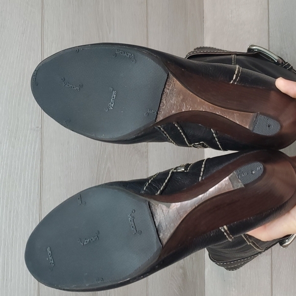 Fossil Womens Leather Comfort Tall Wedge Boots shoes sz 6.5 - Picture 9 of 13